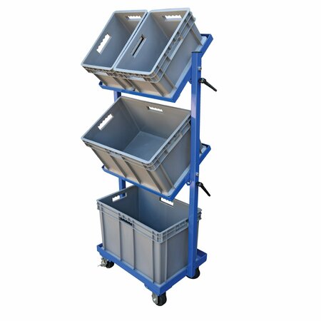 VESTIL Multi-Tier Cart, 3 Shelf, 3 Basket, 200 lb., Steel, 3 Shelves, 300 lb TSCT-3B